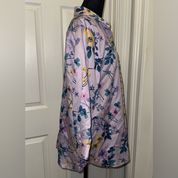 Coldwater Creek Purple and Yellow Floral Button Down Shirt - Picture 5 of 7